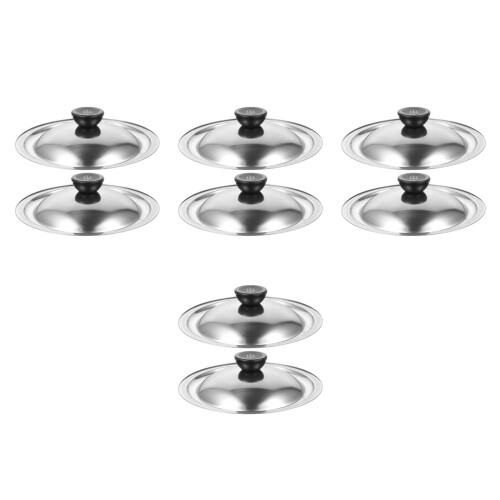 8Pièces Couvercles Pour Pots Bols En Acier Argenté, Multiusage