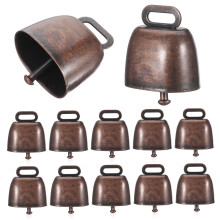 12 Pack Small Metal Livestock Bells for Goats Sheep Cows Loud Clear Sound Easy Collar Attachment