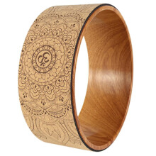Cork Yoga Wheel with Spine Protection Muscle Release, 32cm Diameter Non-Slip for Flexibility Training