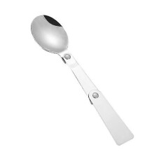 Opvouwbare lepel van 16 cm, draagbaar kampeerservies, gemaakt van duurzaam roestvrij staal.