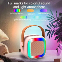 Karaoke-Maschine mit integriertem Bluetooth-Lautsprecher und Mikrofon für Heimpartys, tragbar für Kinder und Erwachsene, Farbe: Rosa