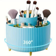 360 draaibare make-up opbergdoos, ruime cosmetica-organizer voor thuis, gemaakt van ABS-kunststof.
