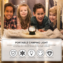 LED-olielamp met verstelbare ophanging, rustieke vintage design campinglantaarn voor buitentent, 12,5 cm hoog