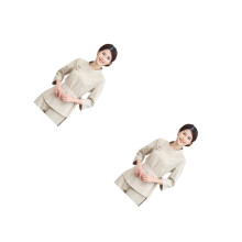 2Sets Spa Beige Damen Arbeitsanzug Mit Klassischem Design
