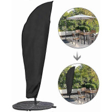Parasol Cover for All Weather Protection, Heavy-Duty Waterproof Polyester with Easy On/Off Zipper, Balcony Terrace Garden Use