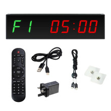 Fitness Training Timer with Remote Control, Aluminium Alloy Case, Adjustable Brightness Sound, Power Bank Compatible Workout Clock