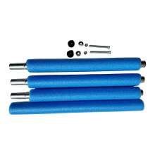 Poteaux de trampoline en 4 sections, compatibles avec les trampolines, cadre en acier rembourré de mousse, 176 cm, vis incluses