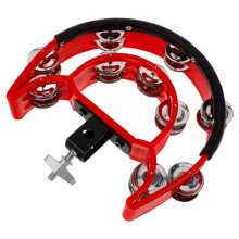 Drum Set Tambourine Double Row Hi Hat Mount Lightweight ABS for Broad Compatibility and Durability