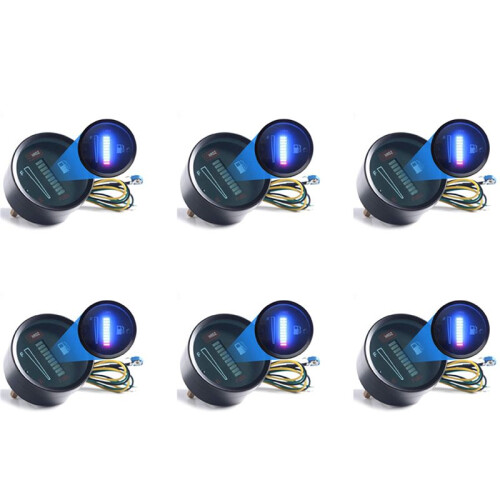 6X 24V 2 Polegadas 52mm Universal Carro Motocicleta Medidor de Nível de Combustível Medidor de Luz LED Display Medidor de Tanque de Combustível