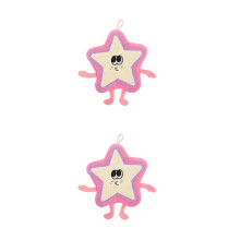 2Pcs Cute Multi Color Hanging Loop Hand Towels Soft Absorbent for Home