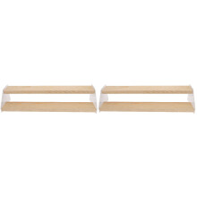2Pcs Wood Display Stand 2-Step Shelf For Children Teaching Aid At Home