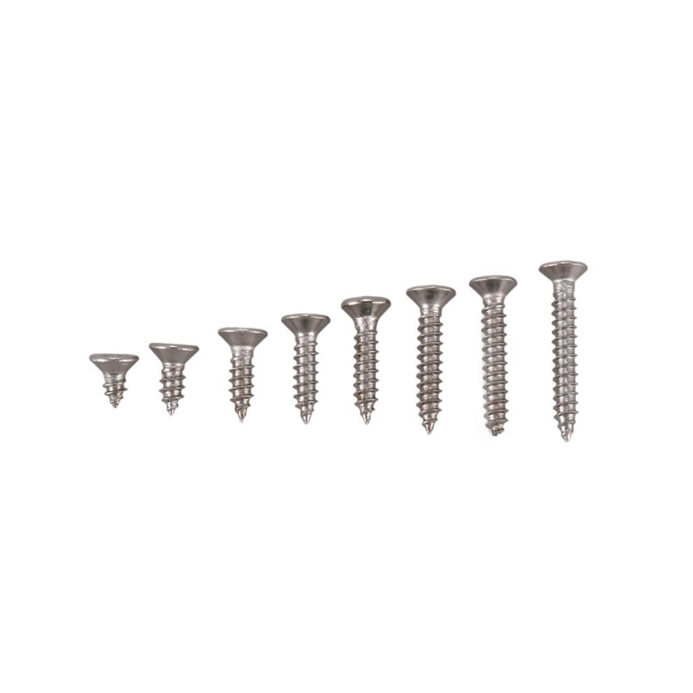 1000Pcs M3 Stainless Steel Flat Screws Kits High Strength Self-Tapping Screws Assortment Set For Wood Furniture 6033441804580