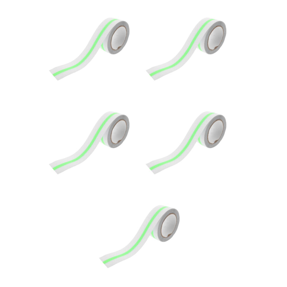 5Pcs Indoor Green Anti Skid Stair Tape Peva Glow In Dark Step Grip 3722858840269