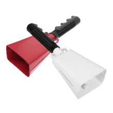 2pcs Loud Metal Cowbell with Handle Clear Tone for Sports Events Football Games Parties Red White