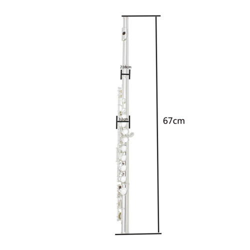 Beginner Silver Flute Set C Key Closed Hole with Case Clear Warm Tone for Students (Silver) 1