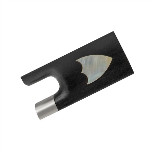 Professional Ebony Violin Bow Frog Replacement with Patterned Inlay and Secure Hair Tension Control