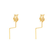 Saxophone Marching Lyre Holder Clip – Adjustable Metal Clamp Sheet Music Holder for Alto and Tenor Sax (Long Gold 2 Pack)