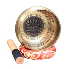 Tibetan Singing Bowl Set 10.5CM Handcrafted Alloy with Mallet for Meditation Yoga Deep Resonance