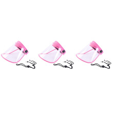 3Pièces Casquettes Vides Roses Avec Protection Visage Transparent