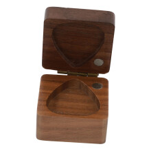 Guitar Pick Holder Wooden Storage Box Natural Wood Finish ScratchProof Organizer for Guitar and Bass