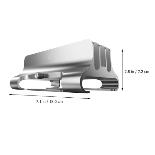 Grey Aluminum Alloy Laptop Stand for Computer Use Tablet Storage 2