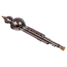 Chinese Hulusi Flute with Ergonomic Grip, Retro Finish, Beginner Friendly Traditional Gourd Design