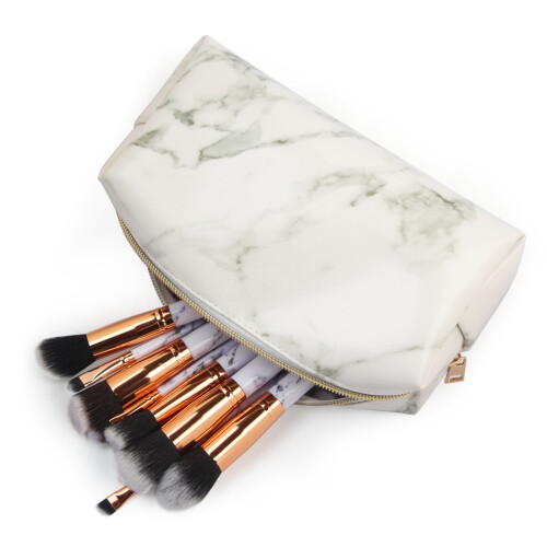 (White) PU Leather Brush Holder 1