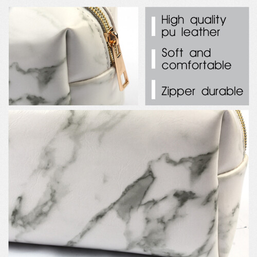 (White) PU Leather Brush Holder 2