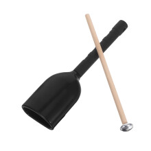 Cowbell Percussion Instrument with Drumstick, Loud Clear Tone, Ergonomic Handle, Black for Band