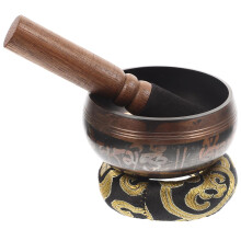Tibetan Singing Bowl Set Copper Sound for Meditation and Yoga with Mallet Clear Resonant Tone