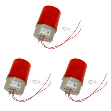 3X Luce di Allarme Sonora Lampeggiante Industriale, BEM-1101J 220V LED Rosso Luci di Segnalazione Acustica-Ottica Sistema di Allarme Luce Rotante LED