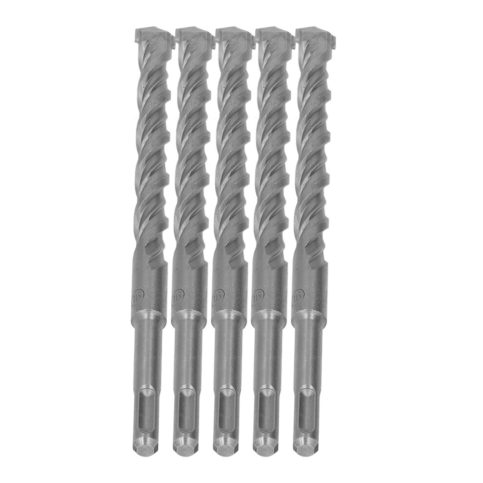 5Pcs Impact Drill Bits 2 Flute Spiral For Brick Concrete 210Mm 16Mm 5081389678412