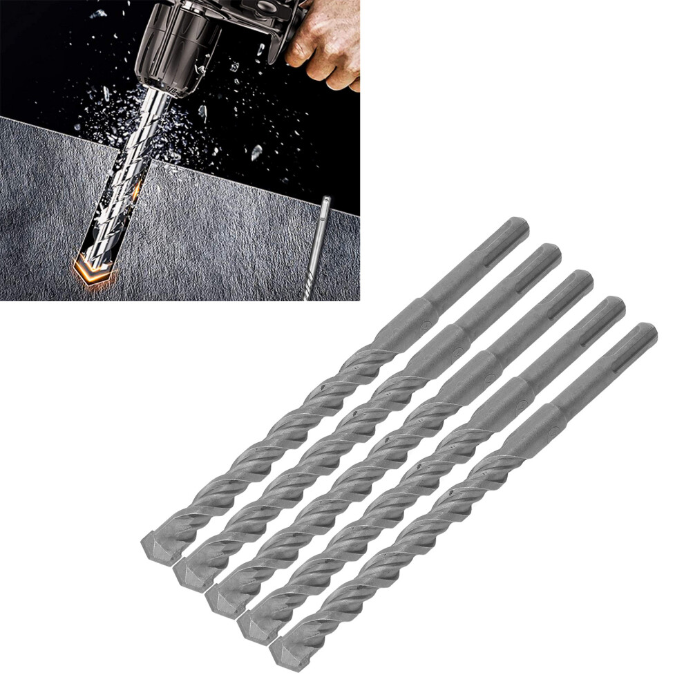 5Pcs Impact Drill Bits Set 14Mm, 210Mm Spiral Carbide Tip 4901389678513