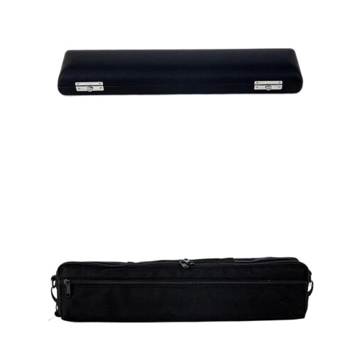 Professional Silver Flute C 17 Hole E Key with Case, Warm Tone for Beginner and Student Practice 2