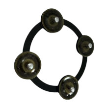 Hi Hat Tambourine for Drum Kit Black Single Row Bells Bright Crisp Sound Versatile Performance Use