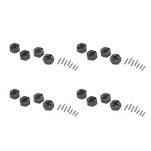 4X Mejoras de Adaptador Hexagonal de Cubo de Rueda Combinada de Aleación de Aluminio de 12 mm para  144001 1/14 RC Repuestos de Automóvil, Gris