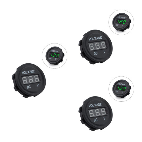 3Pièces Voltmètre Digital Étanche Noir Pour Batterie Dc
