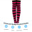 Women\'s Striped Over Knee Socks Black & Red 2