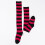Women\'s Striped Over Knee Socks Black & Red 3