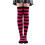 Women\'s Striped Over Knee Socks Black & Red 6