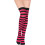 Women\'s Striped Over Knee Socks Black & Red 9