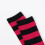 Women\'s Striped Over Knee Socks Black & Red 10