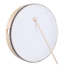 Wooden Hand Drum Tambourine for Adults Beginner Folk Percussion with Clear Tone and Durable Frame