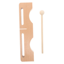 Wooden Percussion Block with Mallet, Dual Bass Tones Hardwood Rhythm Instrument for Traditional Music