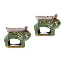 2Pcs Home Ceramic Incense Holder Therapy Burner