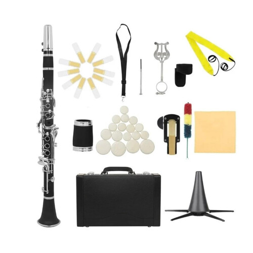Professional Bb Clarinet B Flat with Solid Wood Body and Ergonomic Key Action for Beginners 1