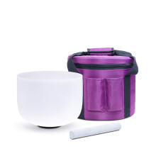 8 Inch F Note Heart Chakra Crystal Singing Bowl Quartz Frosted  Pitch Sound Healing Bowl with Carrying Case