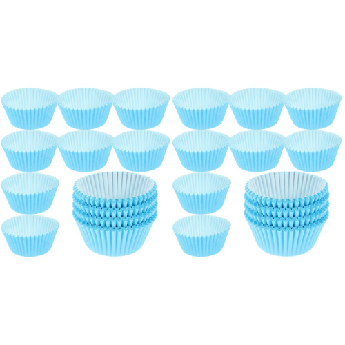 200Pièces Liners Gâteau Papier Bleu Pour Cupcakes Muffins Chocolats 1