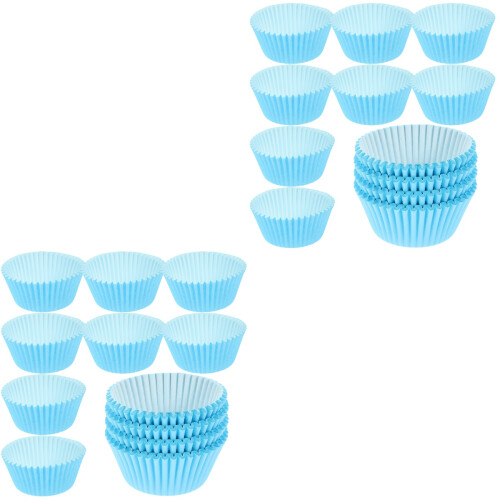 200Pièces Liners Gâteau Papier Bleu Pour Cupcakes Muffins Chocolats 2