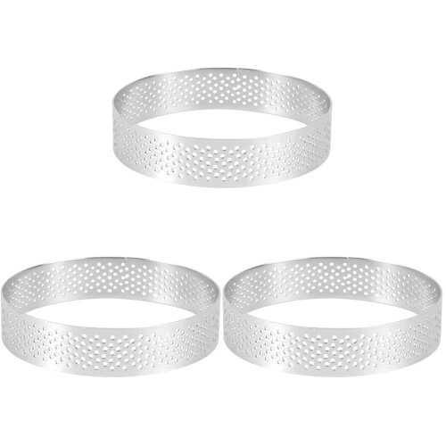 3Pièces Cercles À Mousse Argentés Anneaux À Tarte 2